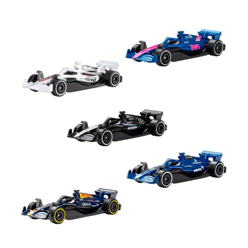 Pack de 5 coches fórmula 1. HOT WHEELS