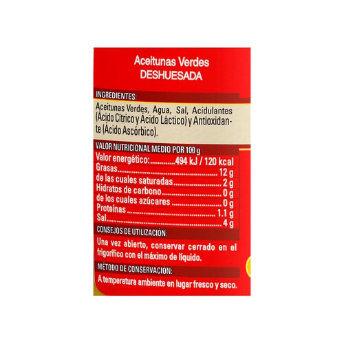 CUATRO CAMINOS Aceitunas sin hueso 475 g.