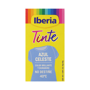 Imagen de IBERIA Tinte para ropa de color azul celeste (permite teñir a baja temperatura 40ª) IBERIA 1 ud.