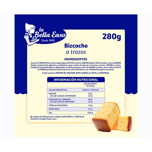 Bizcocho en trozos 280 gr.