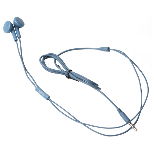 Auriculares tipo botón QILIVE Q1666 con cable, micrófono, color azul.