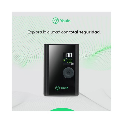 Inflador eléctrico portátil YOUIN, pantalla LCD, batería recargable, 150 Psi, luz led para bicicletas y patinetes.