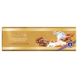 Imagen de LINDT Chocolate con leche y almendras enteras 300 g.