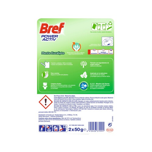 BREF Pastillas WC Menta Eucalipto BREF PRONATURE 2 uds. x 50 g.