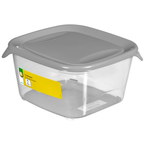 Recipiente hermético cuadrado de plástico, 1,2 litros, PRODUCTO ECONÓMICO ALCAMPO.