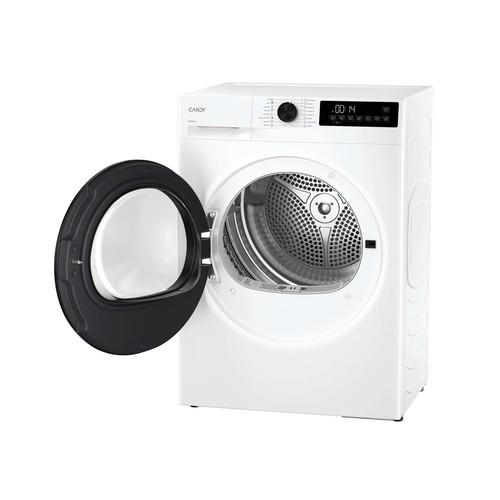 Secadora por condensación con bomba de calor CANDY GD 9N2-37, capacidad de secado: 9KG, clasificación energética: D, H: 84,5cm, A: 59,5cm, F: 61,6cm.