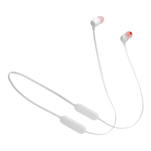 Auriculares deportivos bluetooth tipo cuello JBL Tune 125 BT, micrófono, color blanco.