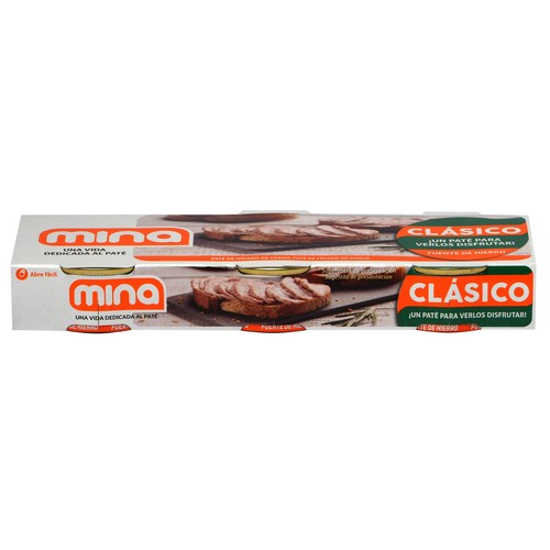 MINA Paté de hígado de cerdo pack de 3 uds de 70 g.