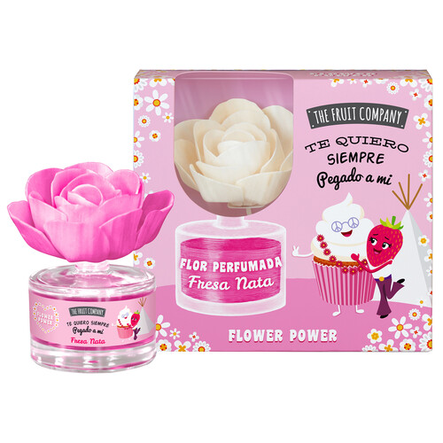 THE FRUIT COMPANY Flor difusora perfumada con aroma a fresa-nata 50 ml.