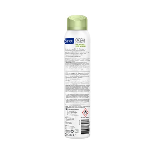 SANEX Natur protect Desodorante en spray para mujer con protección antitranspirante hasta 24h, para pieles normales 200 ml.