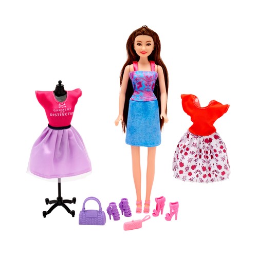 Muñeca Style Story Con 2 Outfits & Maniquí y accesorios, 7 piezas, modelos surtidos +3 Años ONE, TWO FUN