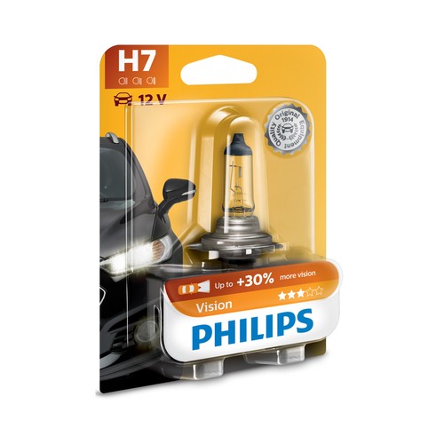 Bombilla halógena para automóvil, tipo H7 y con potencia de 55W PHILIPS Vision.