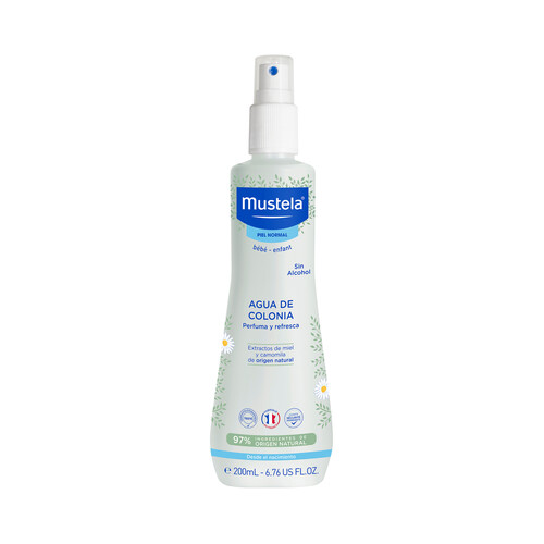 MUSTELA Agua de colonia sin alcohol con extractos naturales de miel y camomila MUSTELA 200 ml.