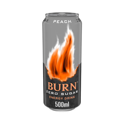 Bebida energética melocotón Zero azúcar BURN ZERO 50 cl.