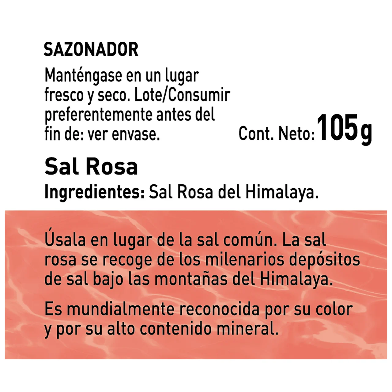 Sal rosa del Himalaya 105 gr