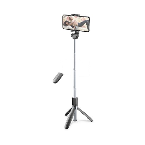 Mini trípode para smartphone CELLULAR LINE Freedom selfie stick, Bluetooth, mando a distancia, altura hasta 70cm.
