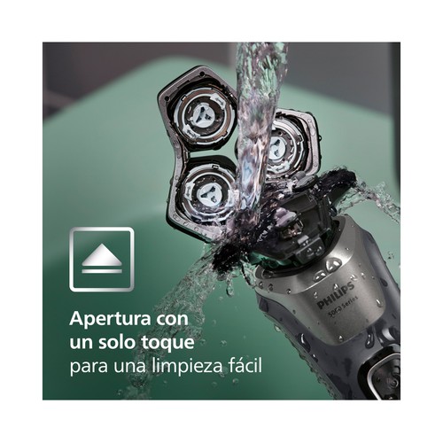 Afeitadora eléctrica sin cable PHILIPS S5887/10, cuchillas SteelPrecision, cabezales flexibles. cortapatillas desplegable..