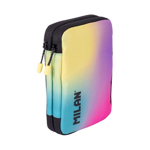 Estuche Plumier 2 pisos con contenido colección Sunset color turquesa. MILAN