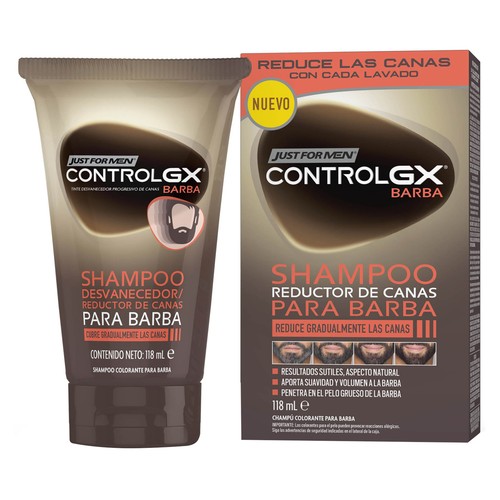 JUST FOR MEN Champú colorante para barba JUST FOR MEN Control gx 118 ml.