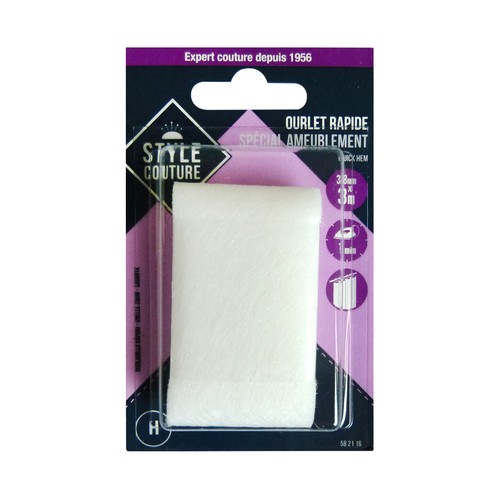 Dobladillo fácil, color crema, 38mm x 3m, STYLE.