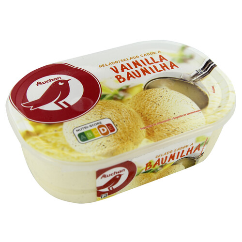AUCHAN Tarrina de helado con sabor a vainilla 1 l. Producto Alcampo