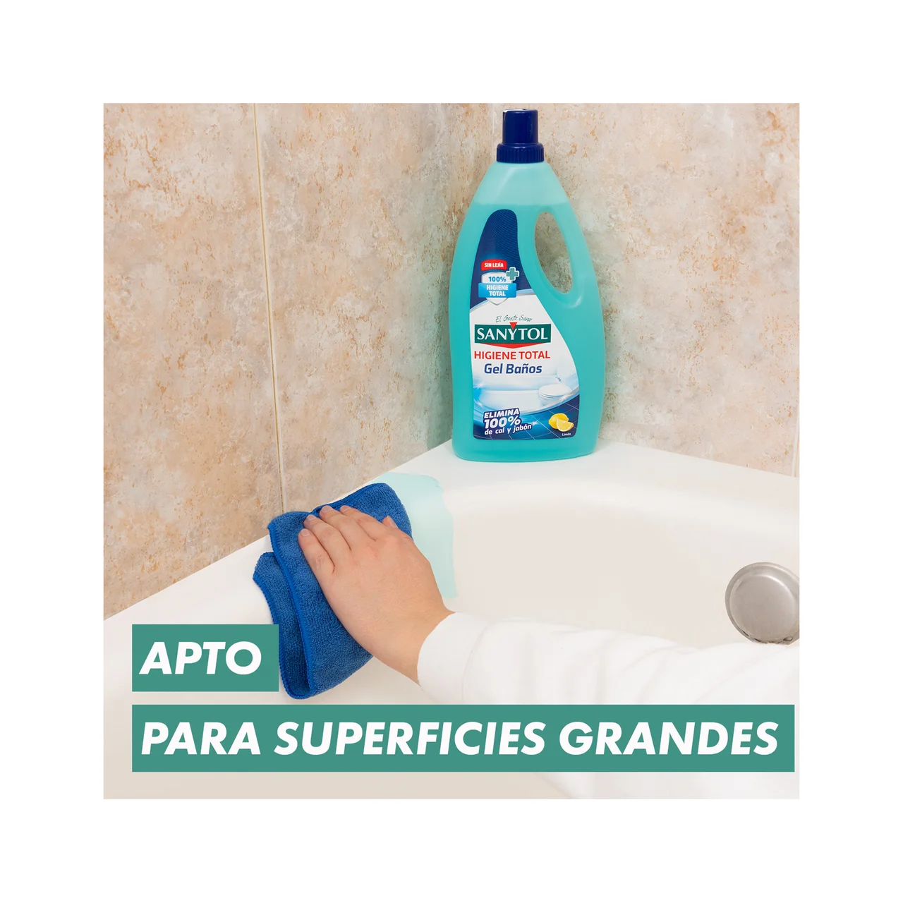 Limpiador de baño en gel sin lejia, aroma a limón 1.2 l.