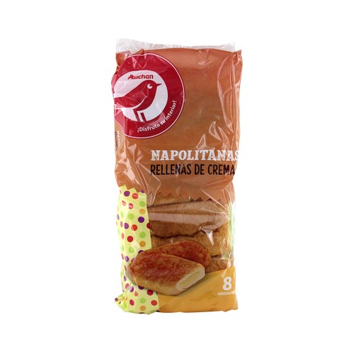 Napolitana rellena de crema PRODUCTO ALCAMPO, 8 uds 320 g.