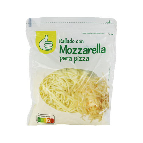 Queso rallado con mozzarella PRODUCTO ECONÓMICO ALCAMPO, 200 g.