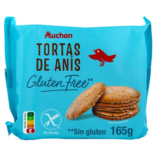 Tortas de anís sin gluten PRODUCTO ALCAMPO 165 g.