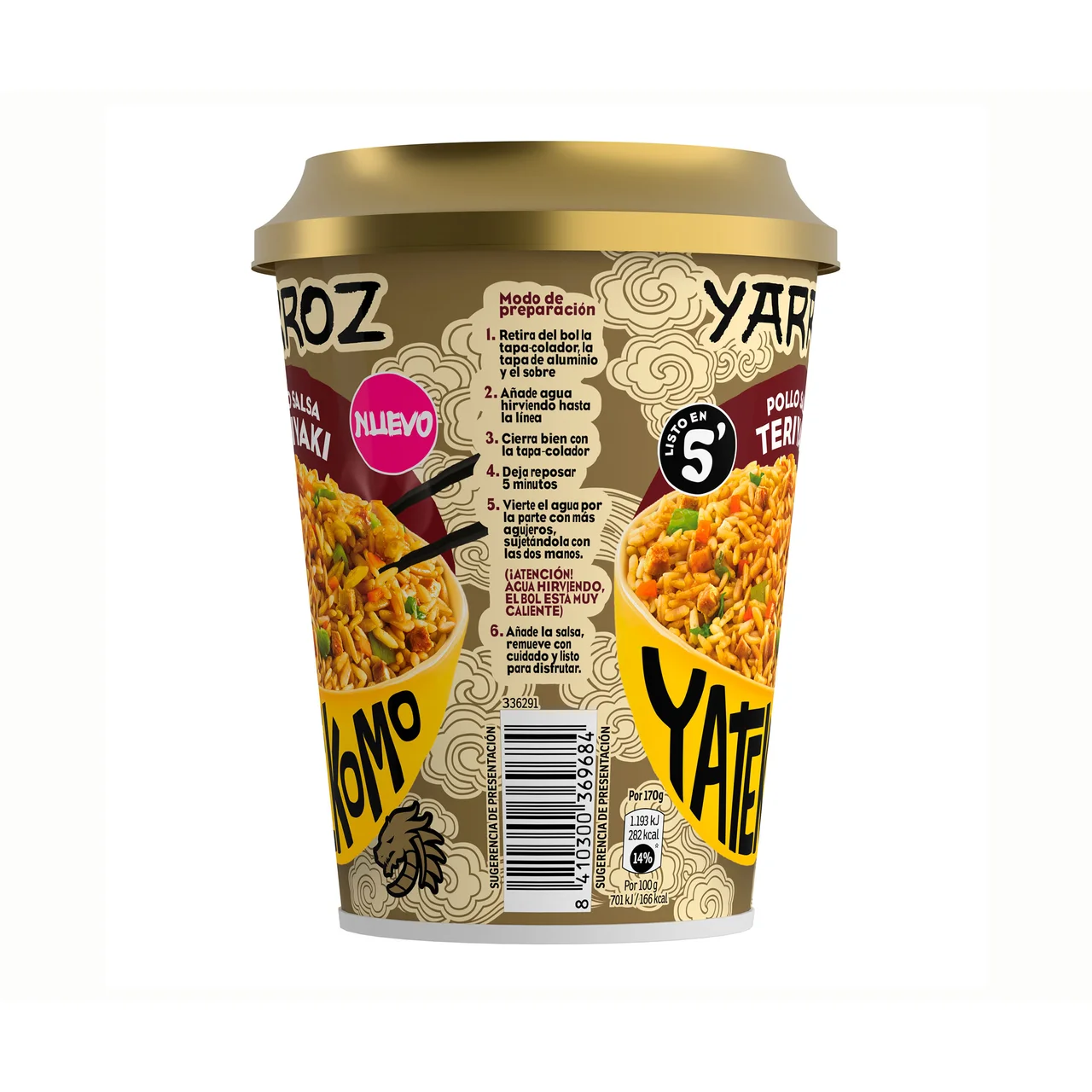 Yarroz de pollo con salsa teriyaki yatekomo 84 g.