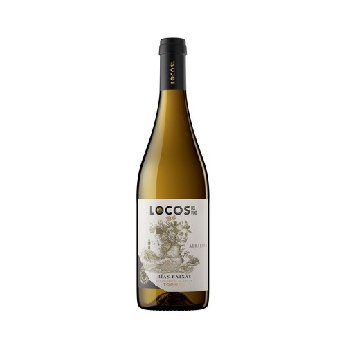 LOCOS DEL VINO Vino blanco Albariño con D.O. Rías Baixas botella 75 cl.