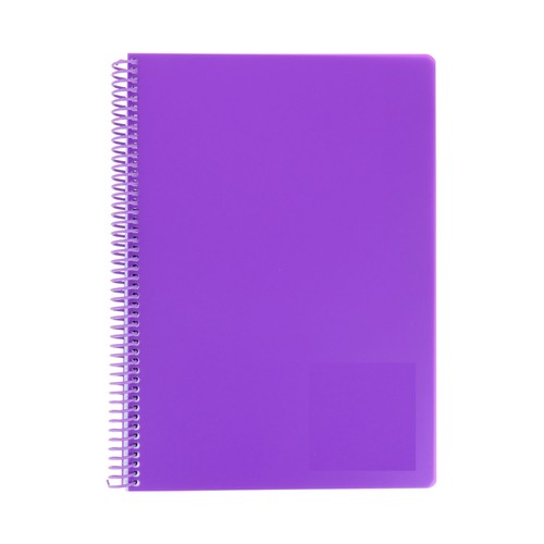 Cuaderno A5 polipropileno 80h 90gr, pauta 3,5 espiral surtido. AUCHAN