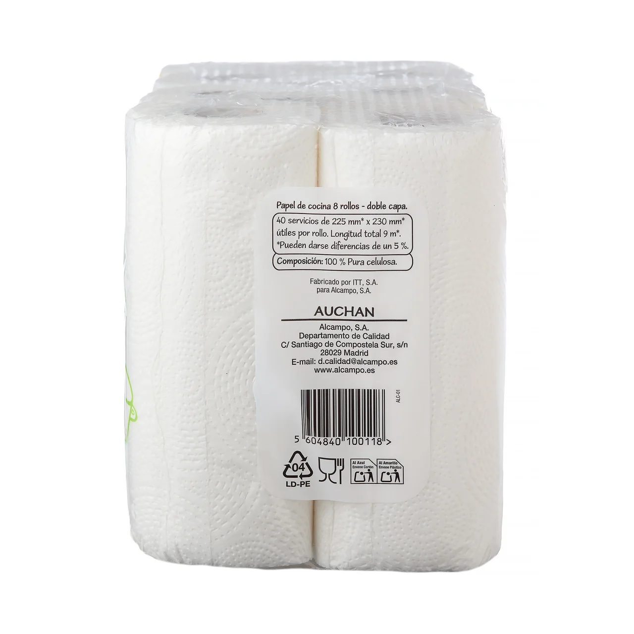 PRODUCTO ECONOMICO ALCAMPO Papel de cocina 8 uds