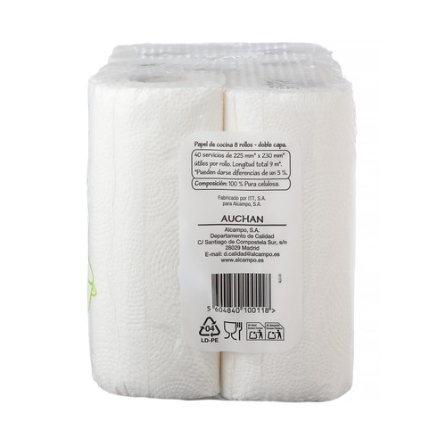 PRODUCTO ECONOMICO ALCAMPO Papel de cocina 8 uds