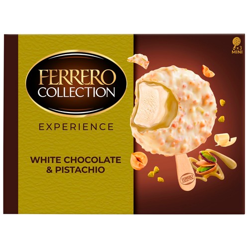FERRERO Collection experience Helado de avellana con chocolate blanco y trocitos de pistacho 3 x 60 ml