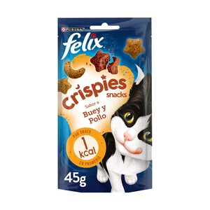 FELIX Snacks para gatos a base de buey y pollo FELIX CRISPIES 45 g.