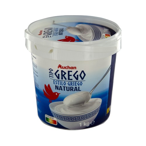AUCHAN Yogur estilo griego natural 1 kg. Producto Alcampo