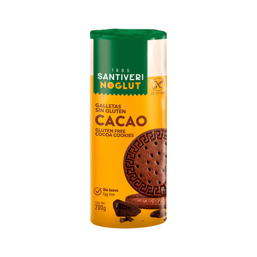 NOGLUT Galletas de chocolate sin gluten SANTIVERI NOGLUT 200 g.