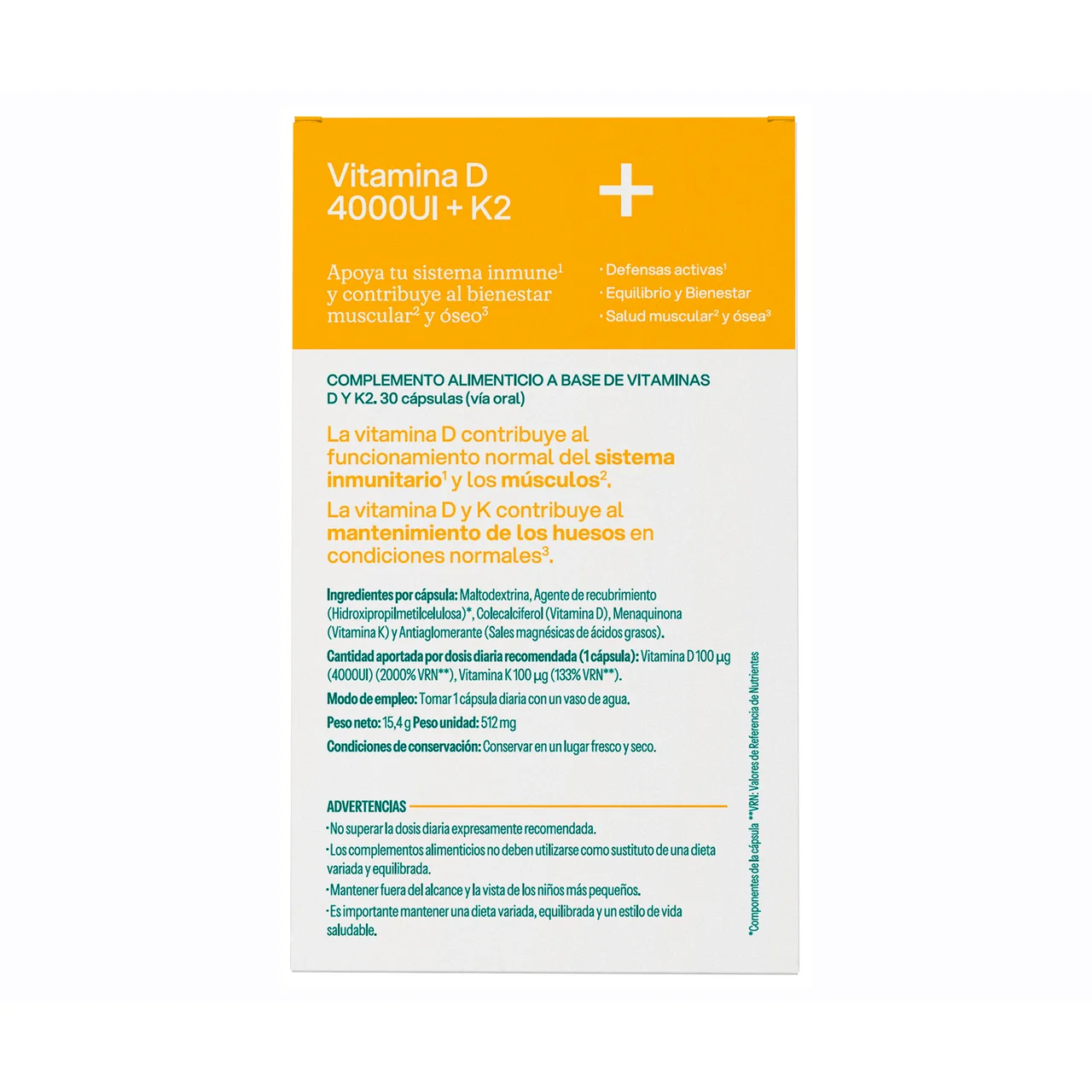 VIVE+ SALUD Y VIDA Vitamina D+K2 vive plus 30  cápsulas