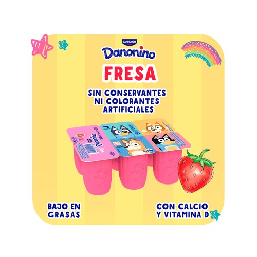 DANONINO Petit suisse con sabor a fresa DANONINO de Danone 6 x 50 g.
