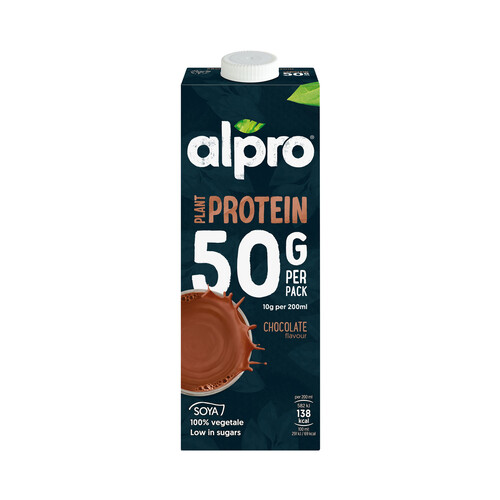 ALPRO Bebida de soja 100% vegetal, enriquecida con proteinas y con sabor a chocolate ALPRO Plant protein 1 l.