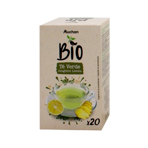 Imagen de ALCAMPO ECOLÓGICO Té verde jengibre limón Bio 20 uds. 30 g.