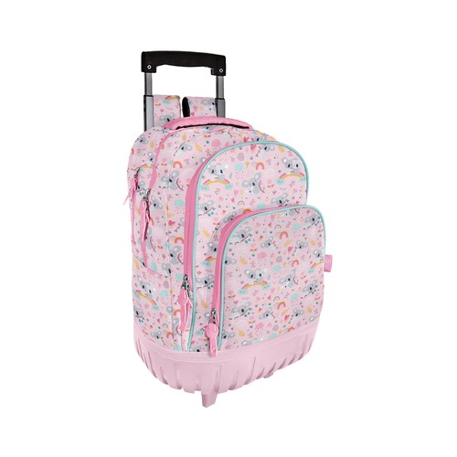 Mochila escolar con ruedas, 18 x 32 x 43cm, diseño happy koala