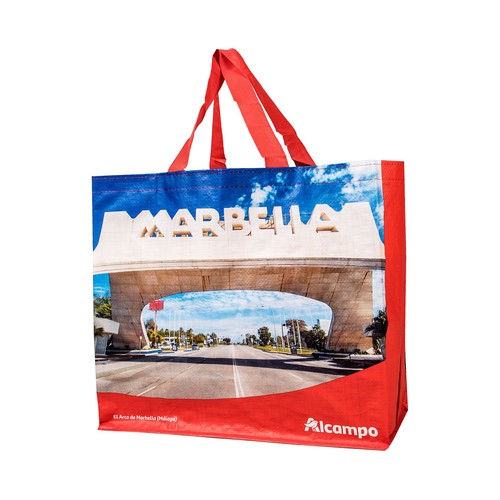 Bolsa de rafia reutilizable diseño doble Marbella, ALCAMPO.