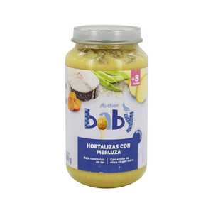 ALCAMPO BABY Tarrito de hortalizas con merluza a partir de 8 meses ALCAMPO BABY 250 g.