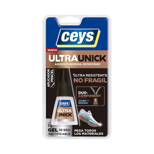 Pegamento instantáneo CEYS UltraUnick Gel, aplicación pincel, 6grs.