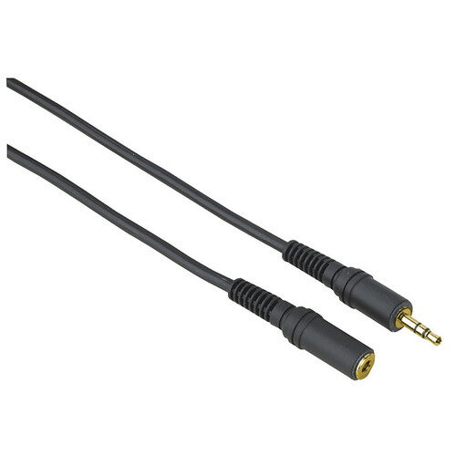 Cable QILIVE de Jack 3,5mm macho a Jack 3,5mm hembra, 3 metros, terminales dorados, color negro.