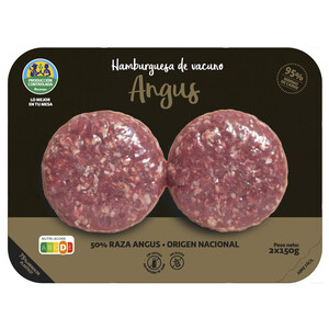 Hamburguesa de añojo Angus de origen nacional ALCAMPO PRODUCCIÓN CONTROLADA 2 x 150 g.