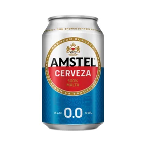 AMSTEL Cerveza sin alcohol, 0,0 % lata de 33 cl.