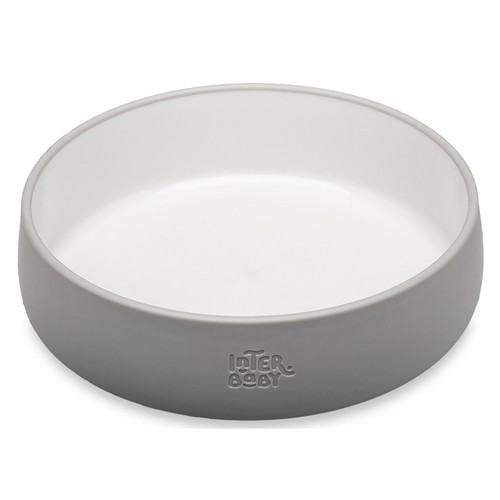 Vajilla de aprendizaje para bebés, 4 piezas, color gris, INTERBABY.